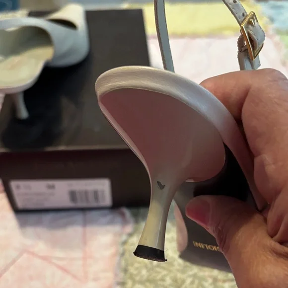 Enzo Angiolini Cream Slingback Heels - Picture 4 of 6